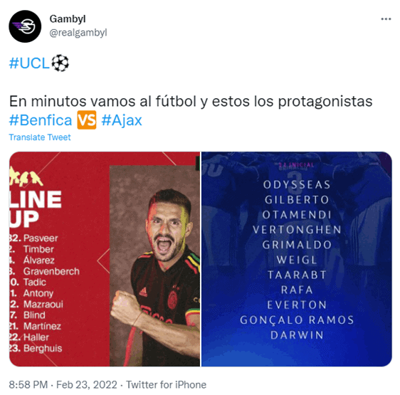 Benfica (2) x Ajax (2) – Resultados