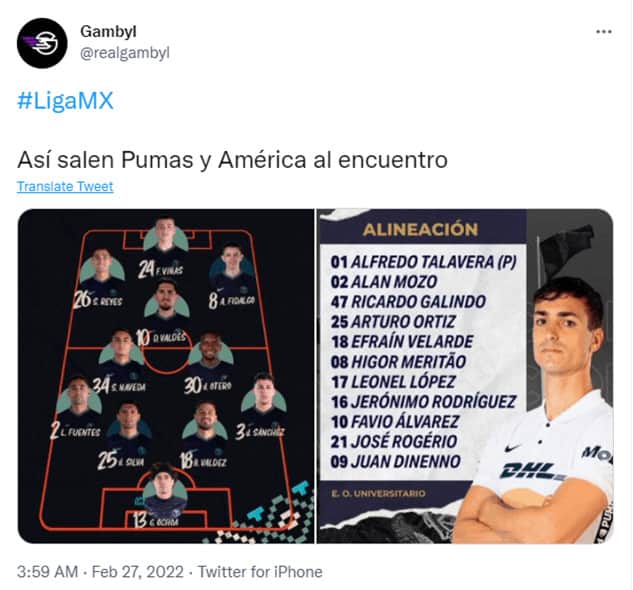 América (0) x Pumas (0) – Resultados