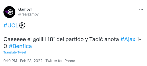 Benfica (2) x Ajax (2) – Resultados