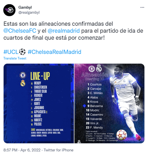 Real Madrid (3) vs. Chelsea (1) – Results